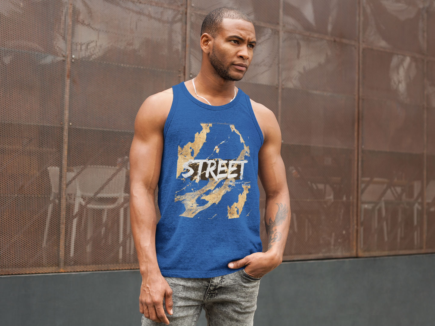 STREET Gold Graffiti XIII | Unisex Tank Top | Dark Blue
