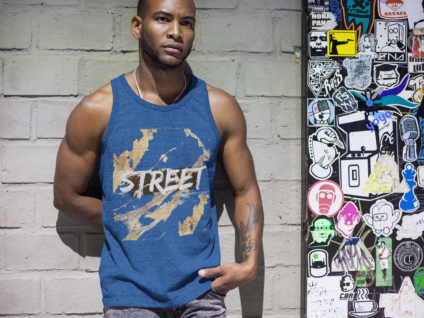 STREET Gold Graffiti XIII | Unisex Tank Top | Dark Blue