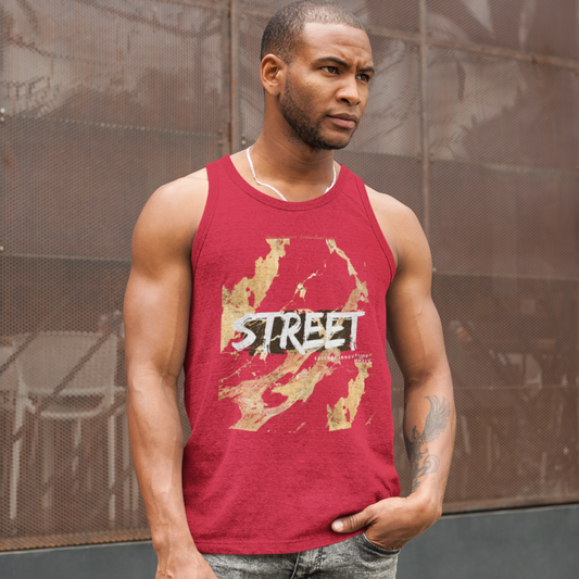 STREET Gold Graffiti X | Unisex Tank Top | Dark Red