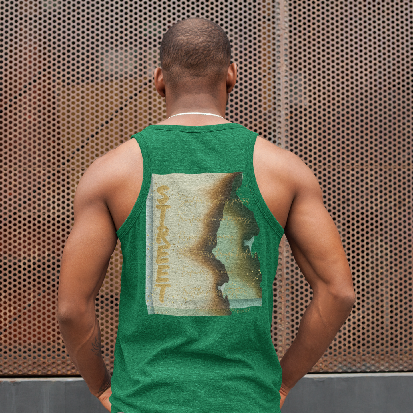 STREET Gold Graffiti XII | Unisex Tank Top | Dark Green