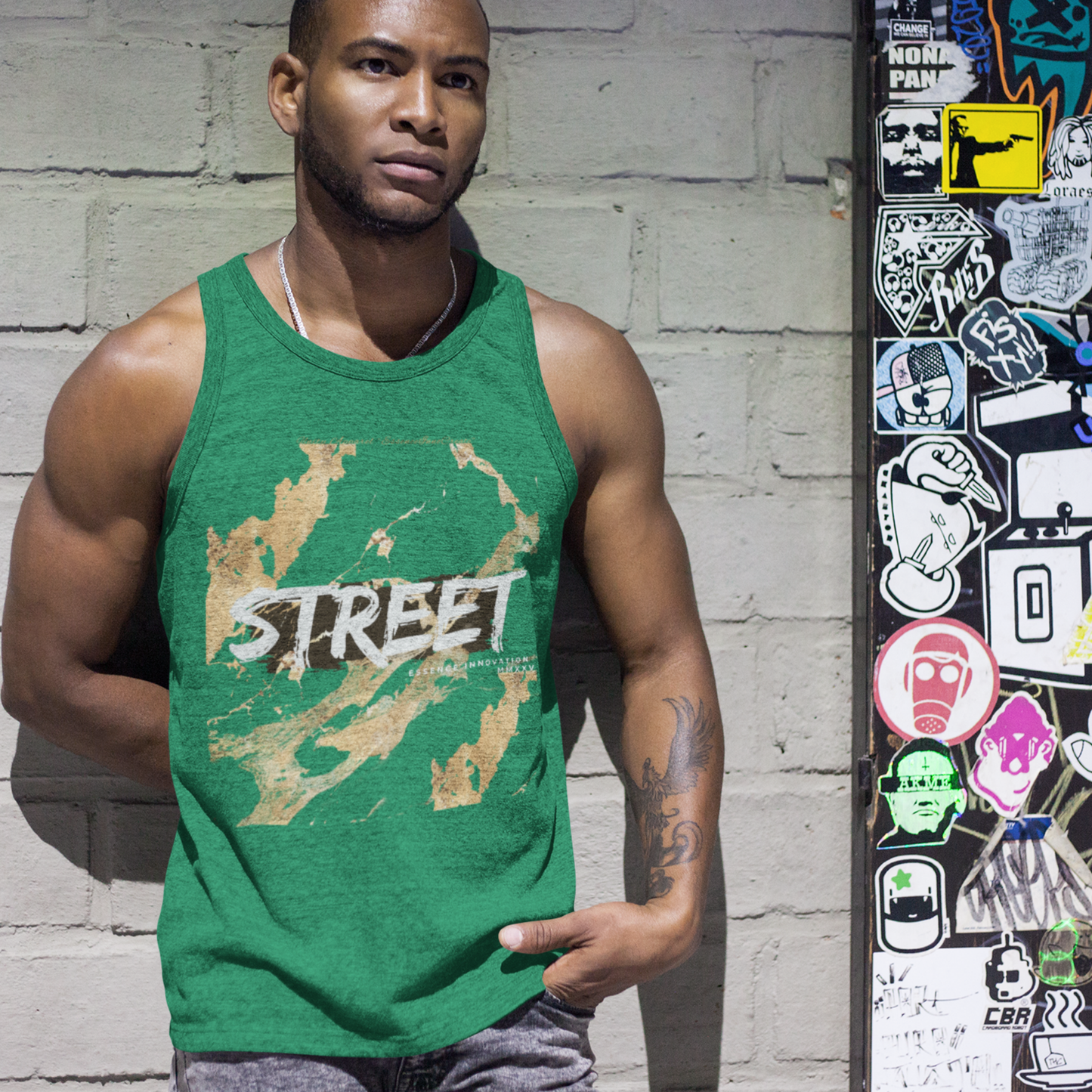 STREET Gold Graffiti XII | Unisex Tank Top | Dark Green