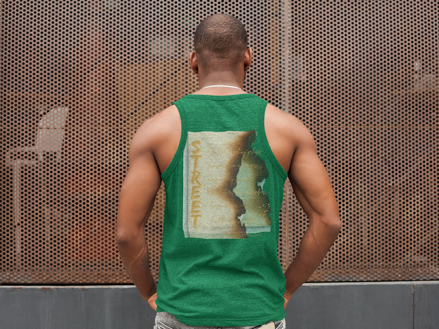 STREET Gold Graffiti XII | Unisex Tank Top | Dark Green