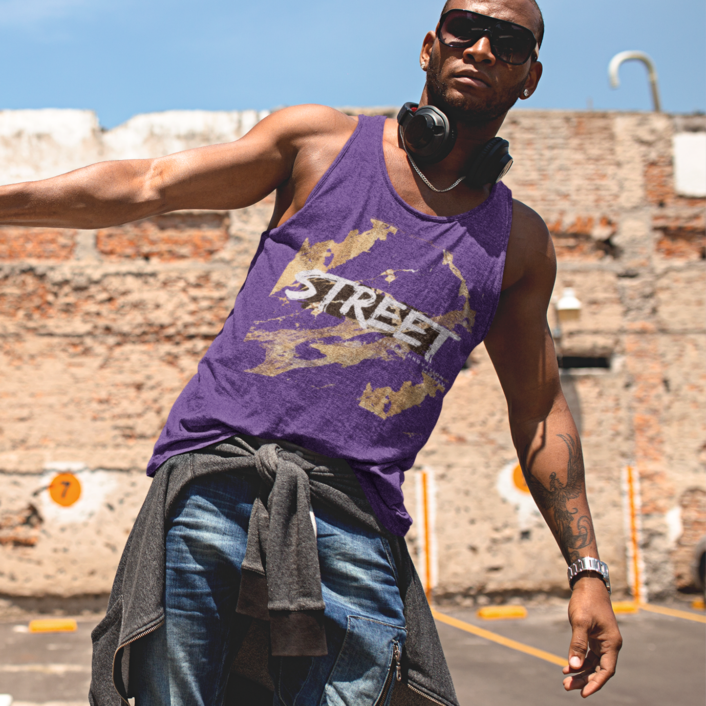 STREET Gold Graffiti XVI | Unisex Tank Top | Purple