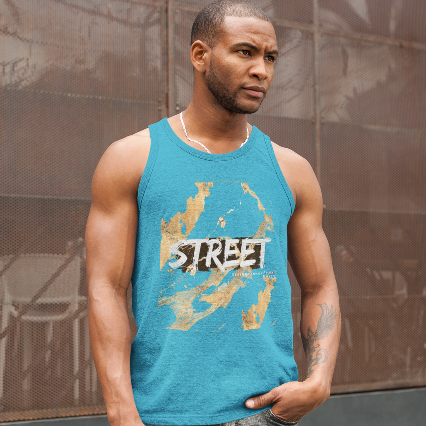 STREET Gold Graffiti XV | Unisex Tank Top | Turquoise