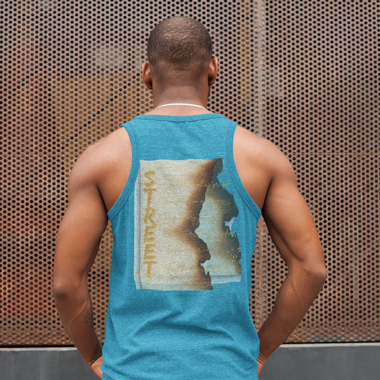 STREET Gold Graffiti XV | Unisex Tank Top | Turquoise