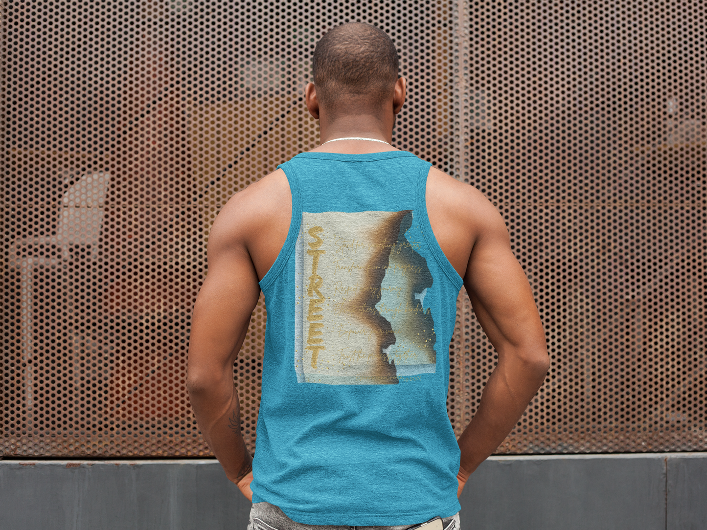 STREET Gold Graffiti XV | Unisex Tank Top | Turquoise