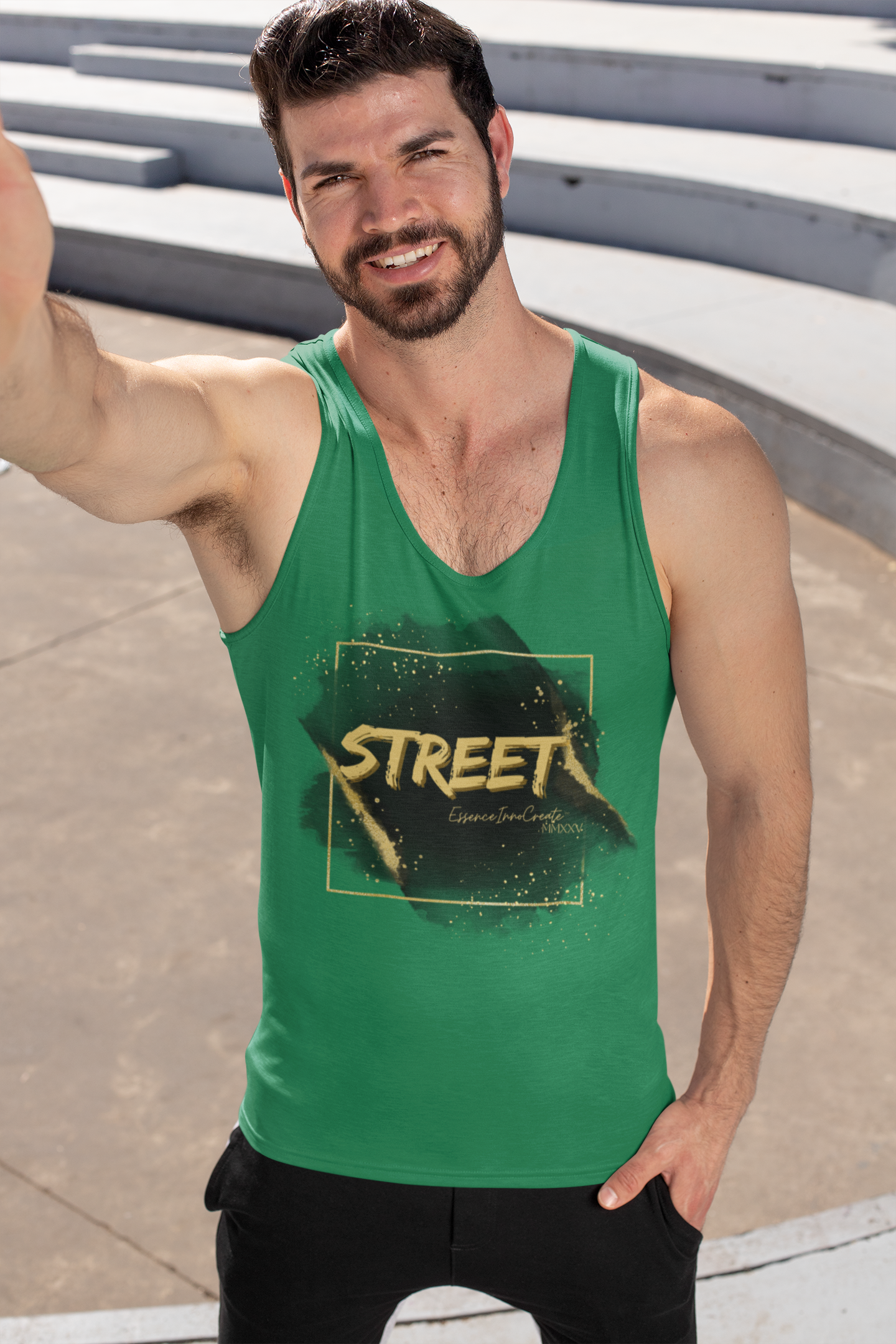 Street Wear Tank XII | EssenceInnoCreate | Dark Green