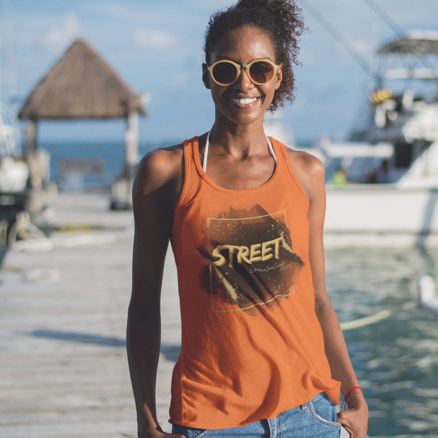 Street Wear Tank XI | EssenceInnoCreate | Orange