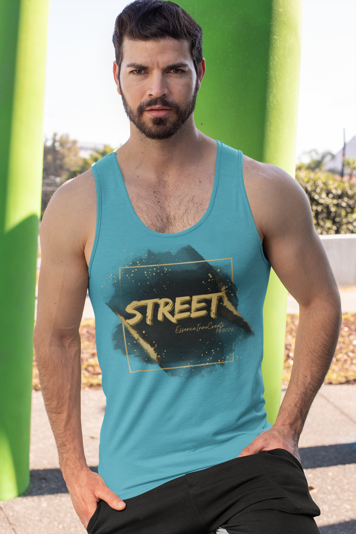 Street Wear Tank XV | EssenceInnoCreate | Turquoise