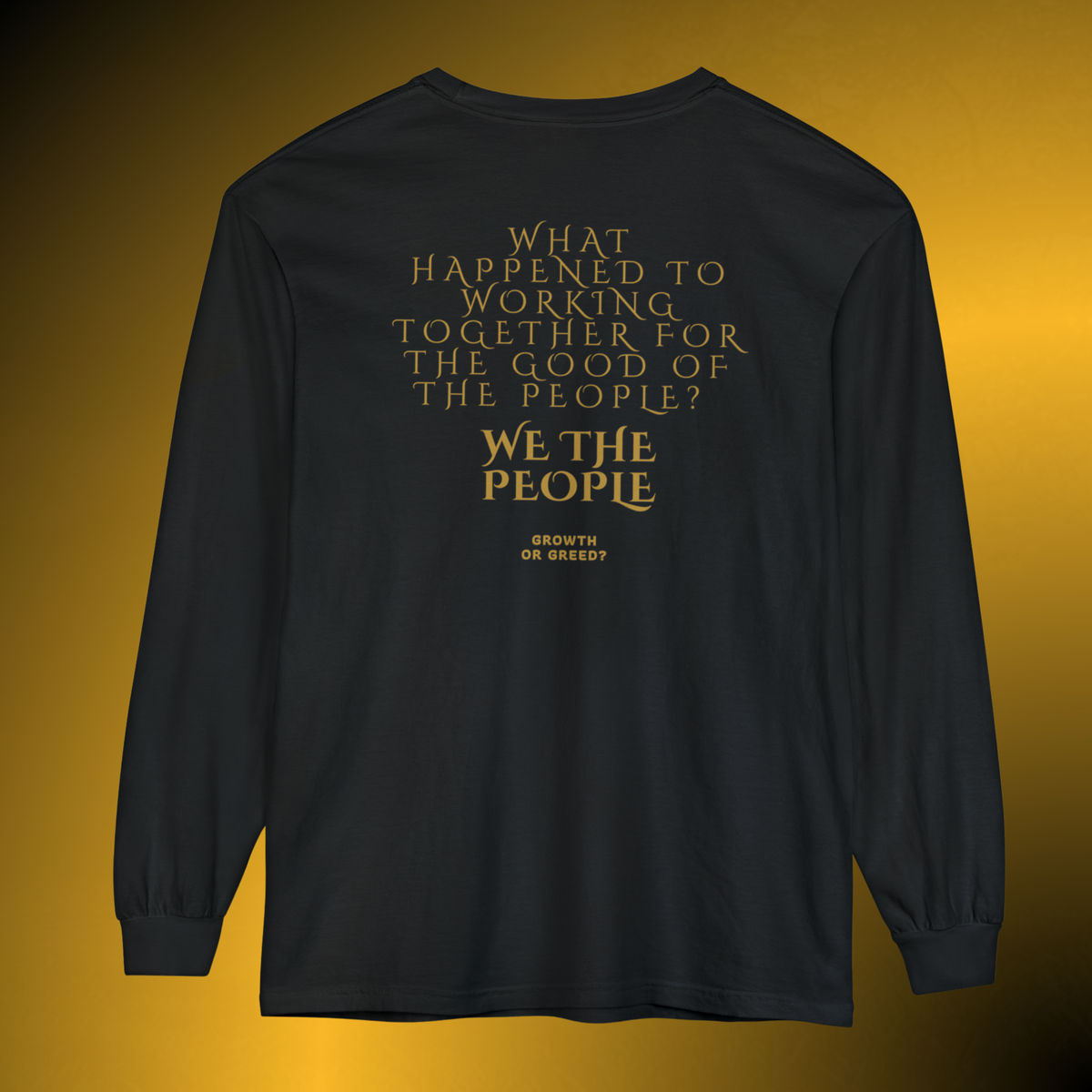 Quiet Resolve Long Sleeve Shirt – Reflective Statement Tee by Essence Innovation featuring meaningful typography and unisex everyday comfort.