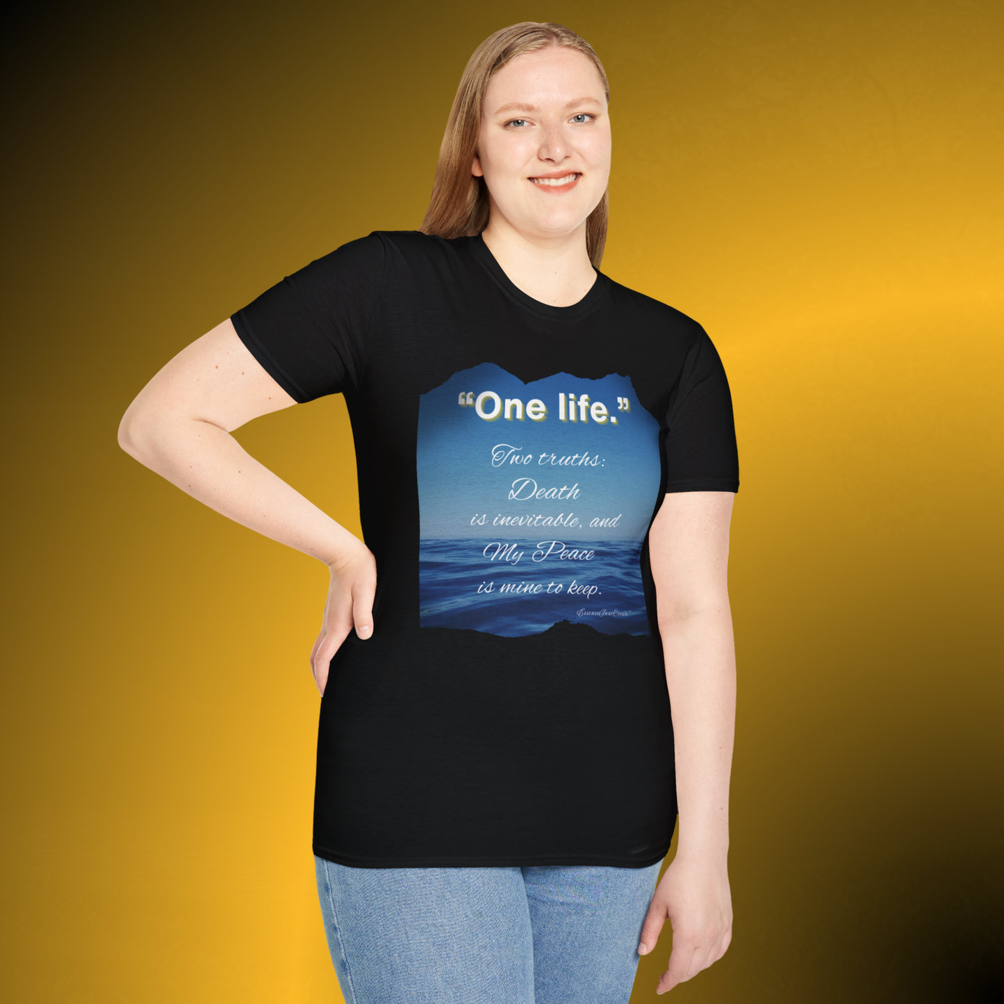 EssenceInnoCreate One Life Ocean Quote Tee | Inspirational Front Graphic T-Shirt