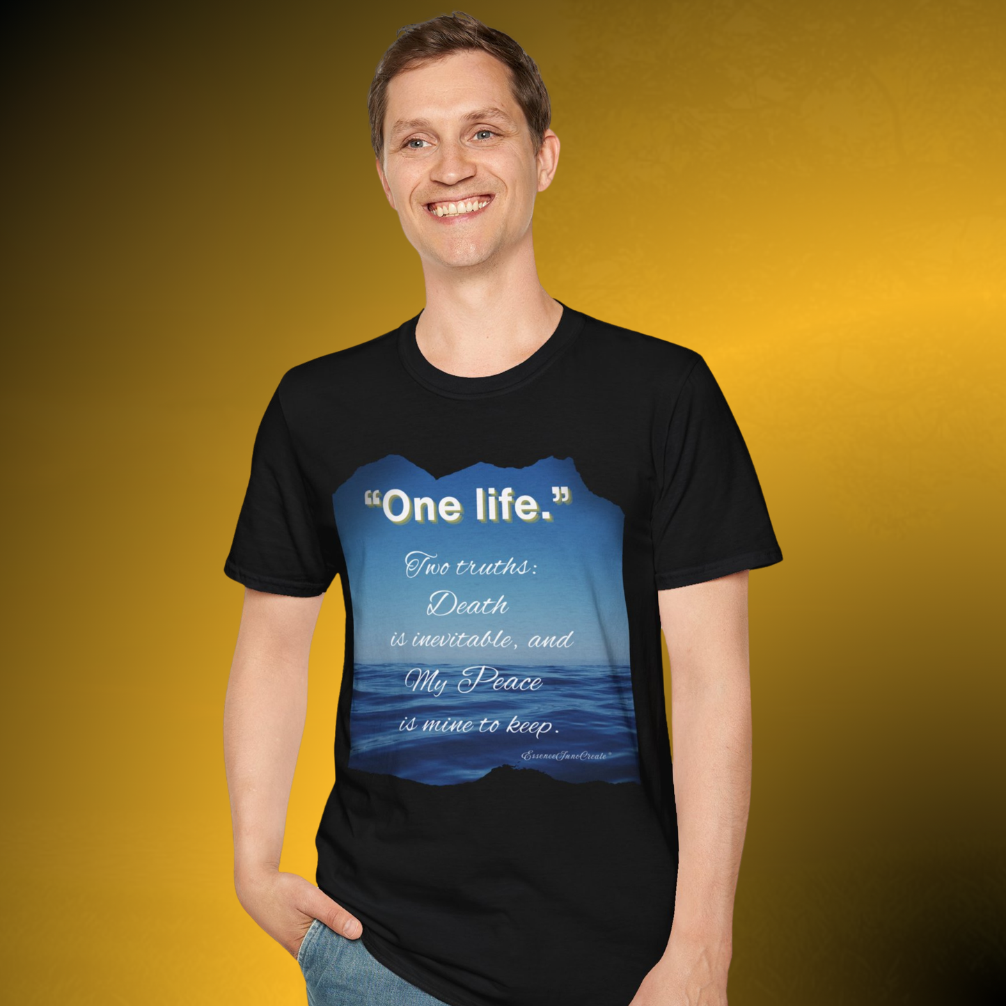 EssenceInnoCreate One Life Ocean Quote Tee | Inspirational Front Graphic T-Shirt
