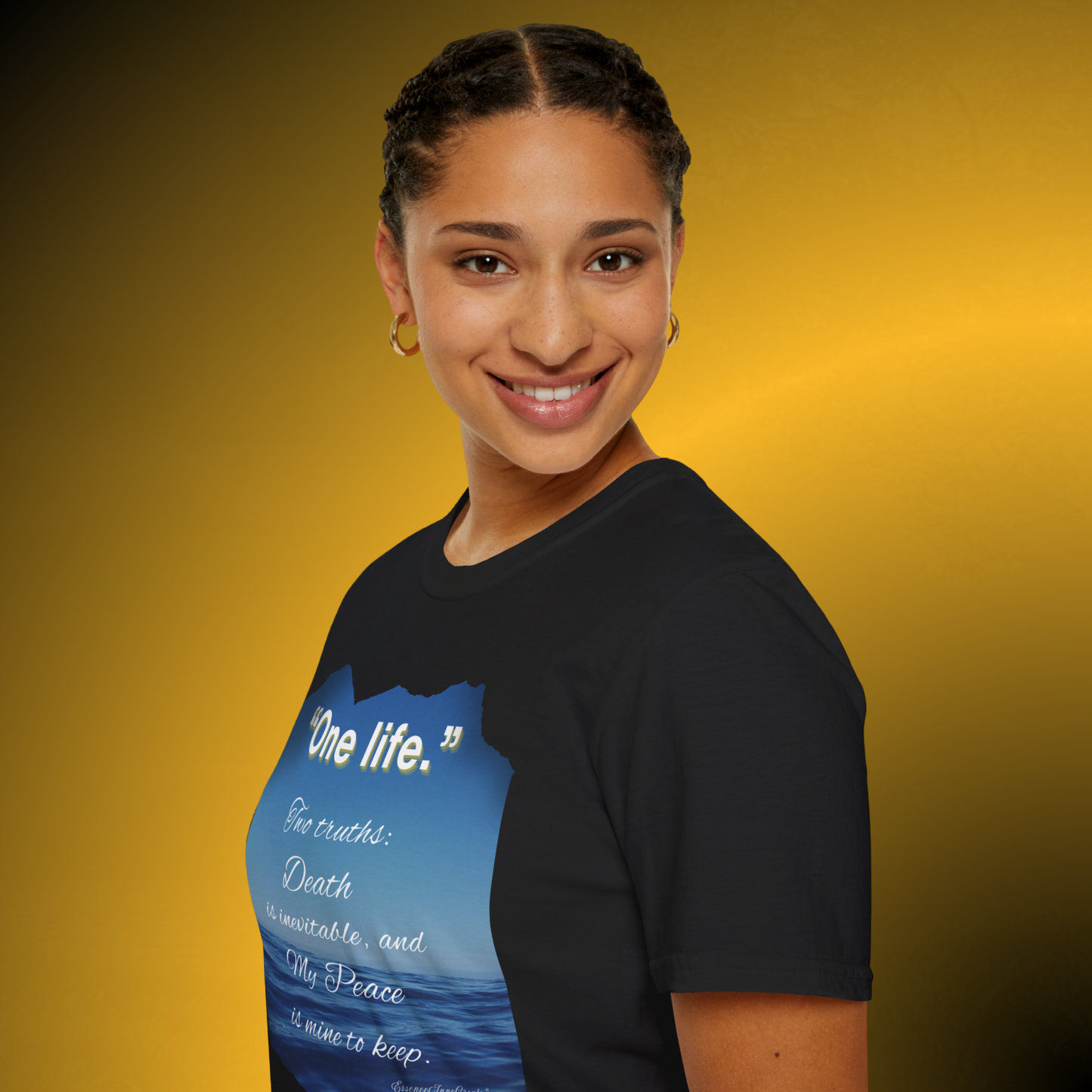 EssenceInnoCreate One Life Ocean Quote Tee | Inspirational Front Graphic T-Shirt