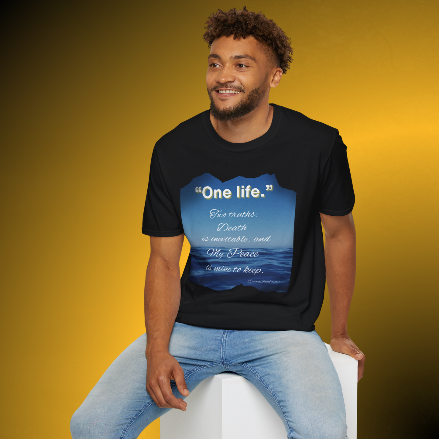 EssenceInnoCreate One Life Ocean Quote Tee | Inspirational Front Graphic T-Shirt