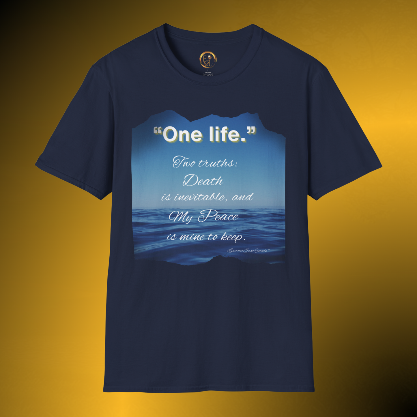 EssenceInnoCreate One Life Ocean Quote Tee | Inspirational Front Graphic T-Shirt