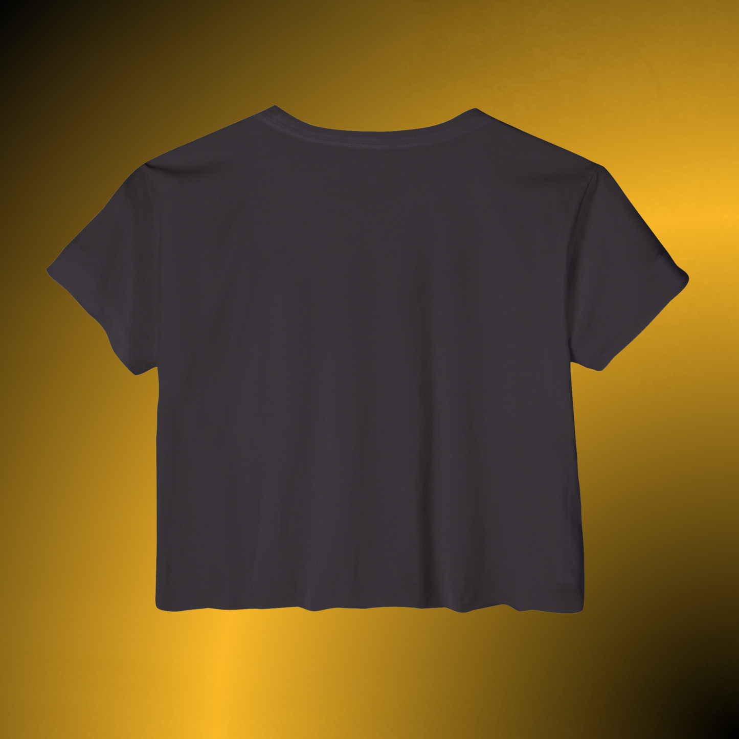 Design Meets Soul Crop Top – Gold Graphic Women’s Tee