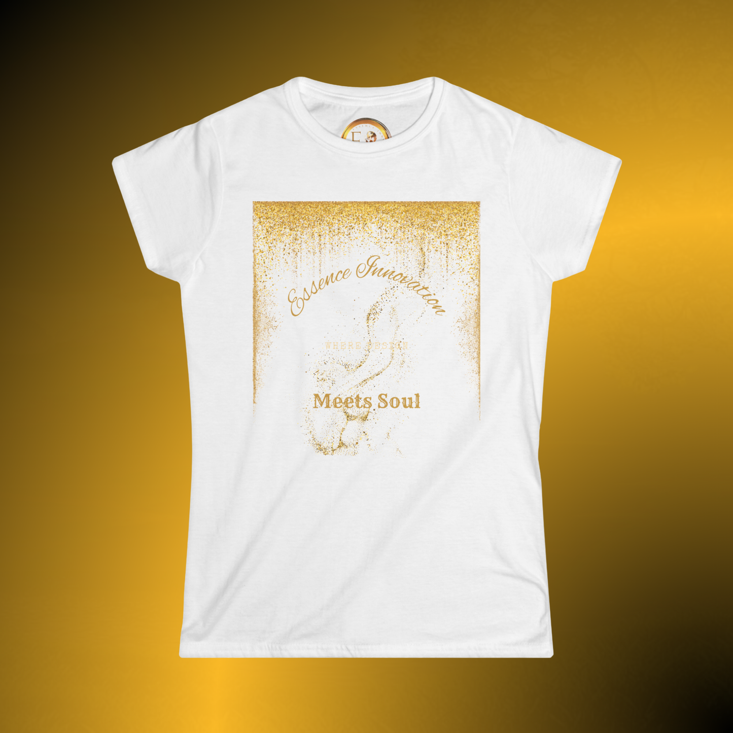 Design Meets Soul Women’s T-Shirt – Gold Graphic Tee