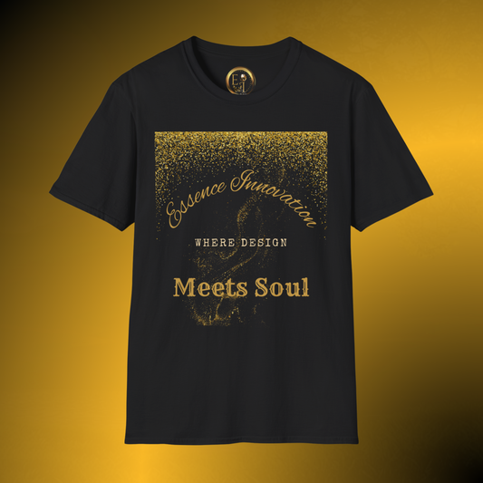 Design Meets Soul T-Shirt – Gold Graphic Streetwear Tee