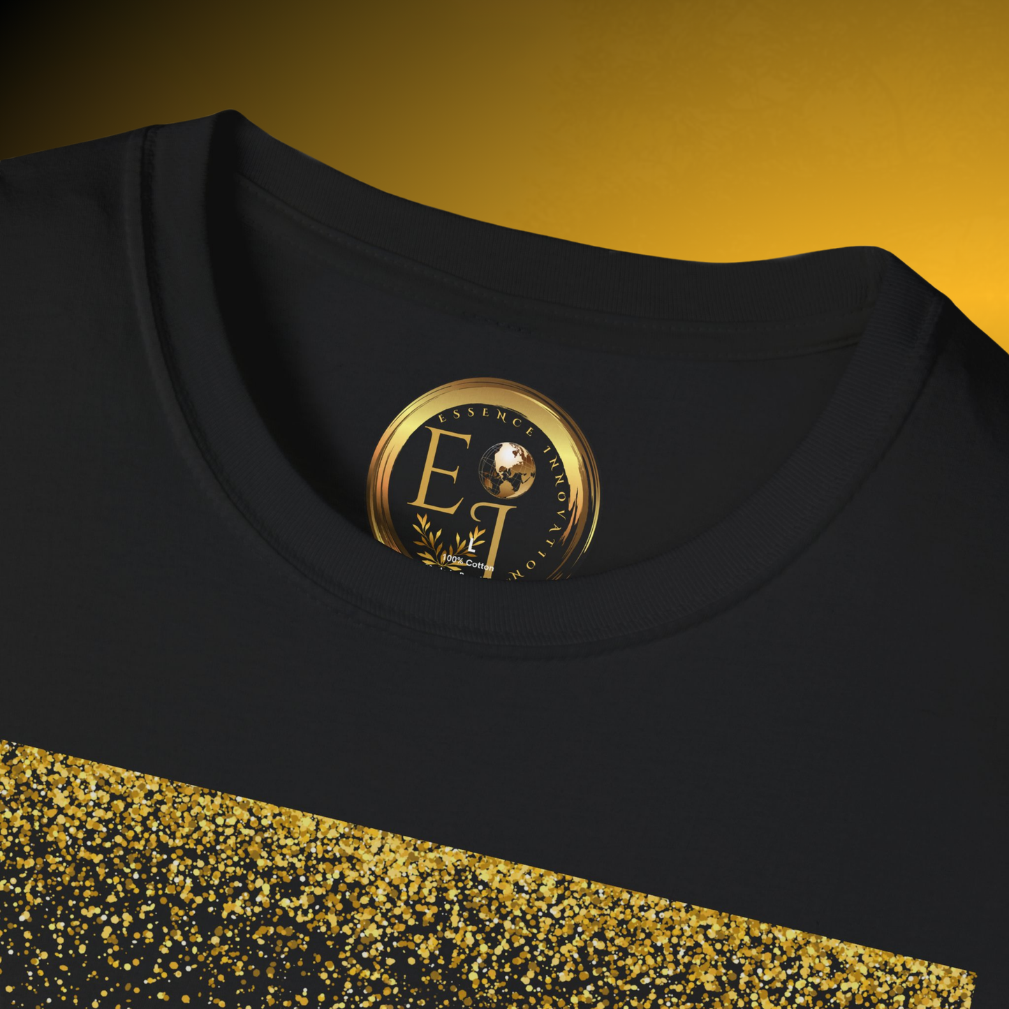 Design Meets Soul T-Shirt – Gold Graphic Streetwear Tee