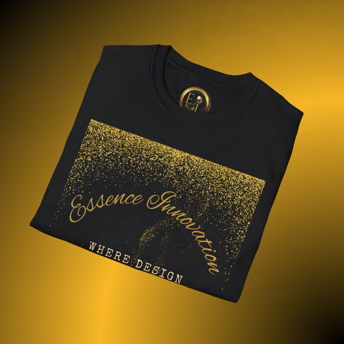 Design Meets Soul T-Shirt – Gold Graphic Streetwear Tee