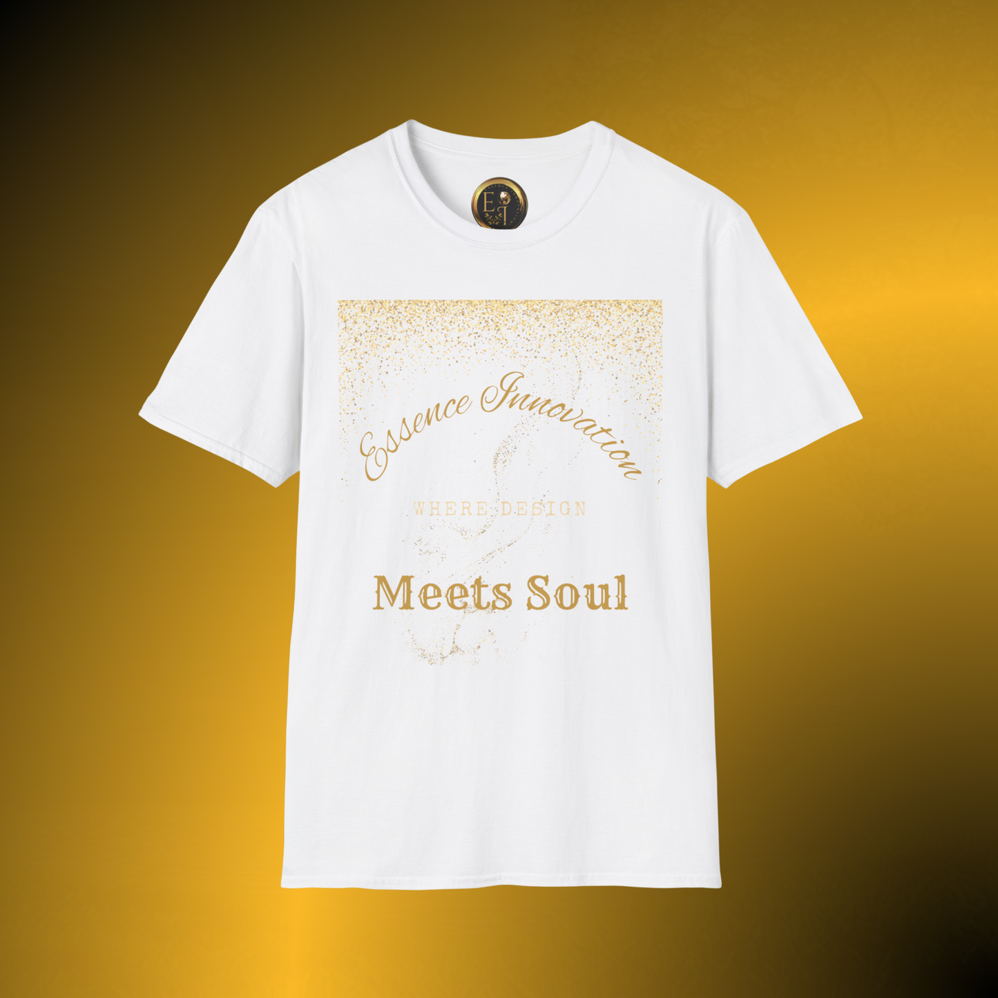 Design Meets Soul T-Shirt – Gold Graphic Streetwear Tee