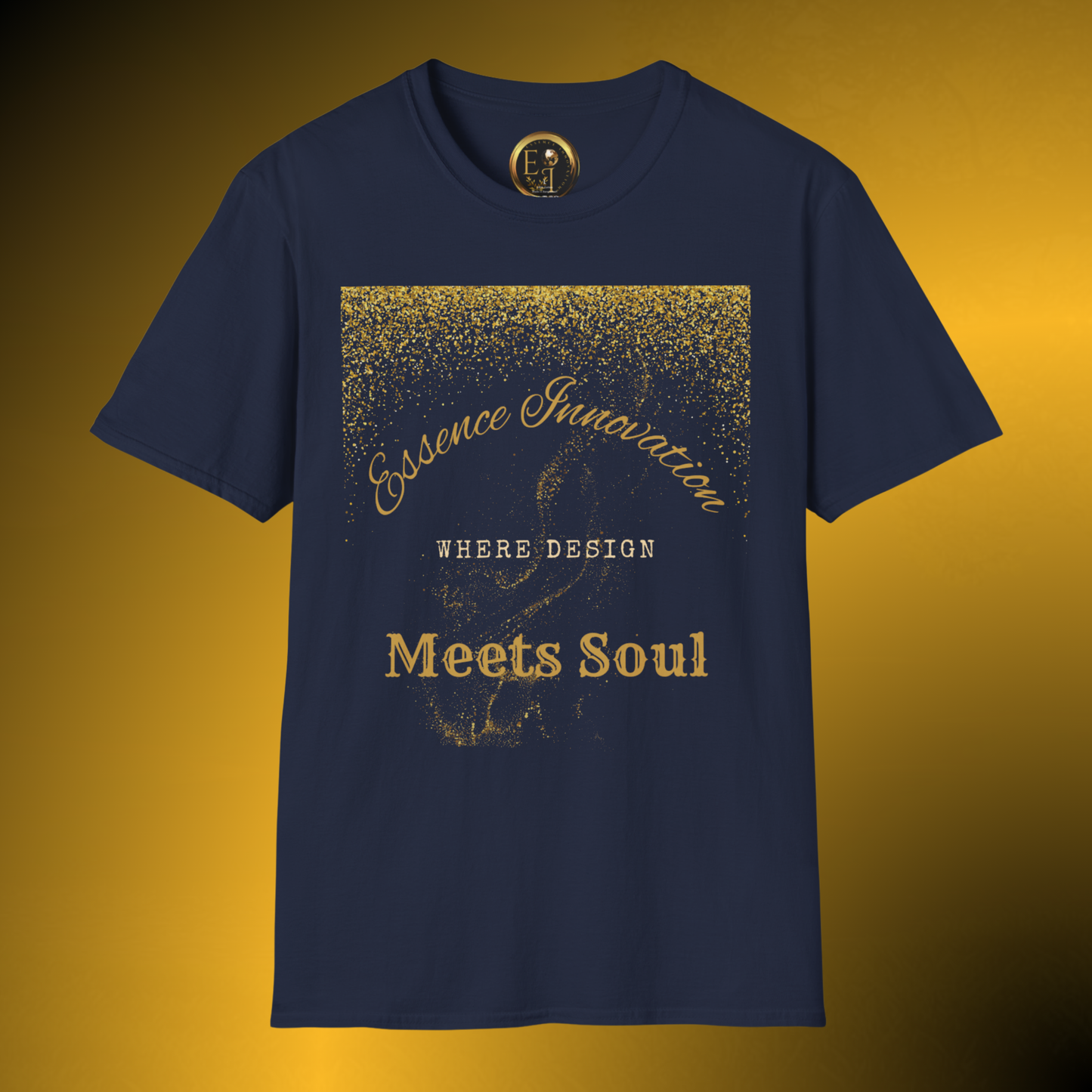 Design Meets Soul T-Shirt – Gold Graphic Streetwear Tee