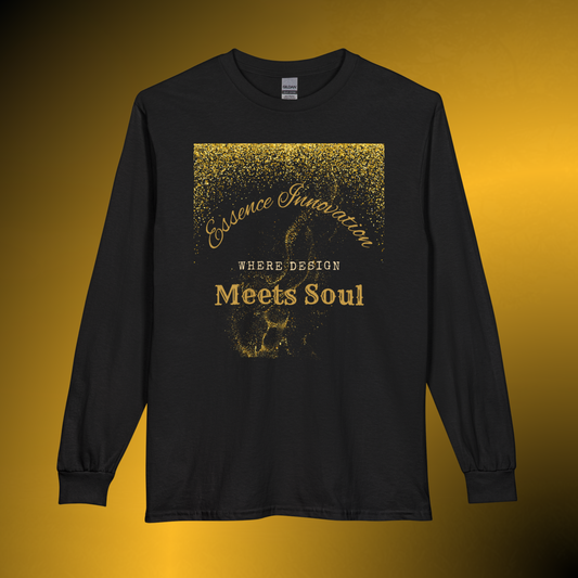 Design Meets Soul Long Sleeve Shirt – Gold Graphic Tee