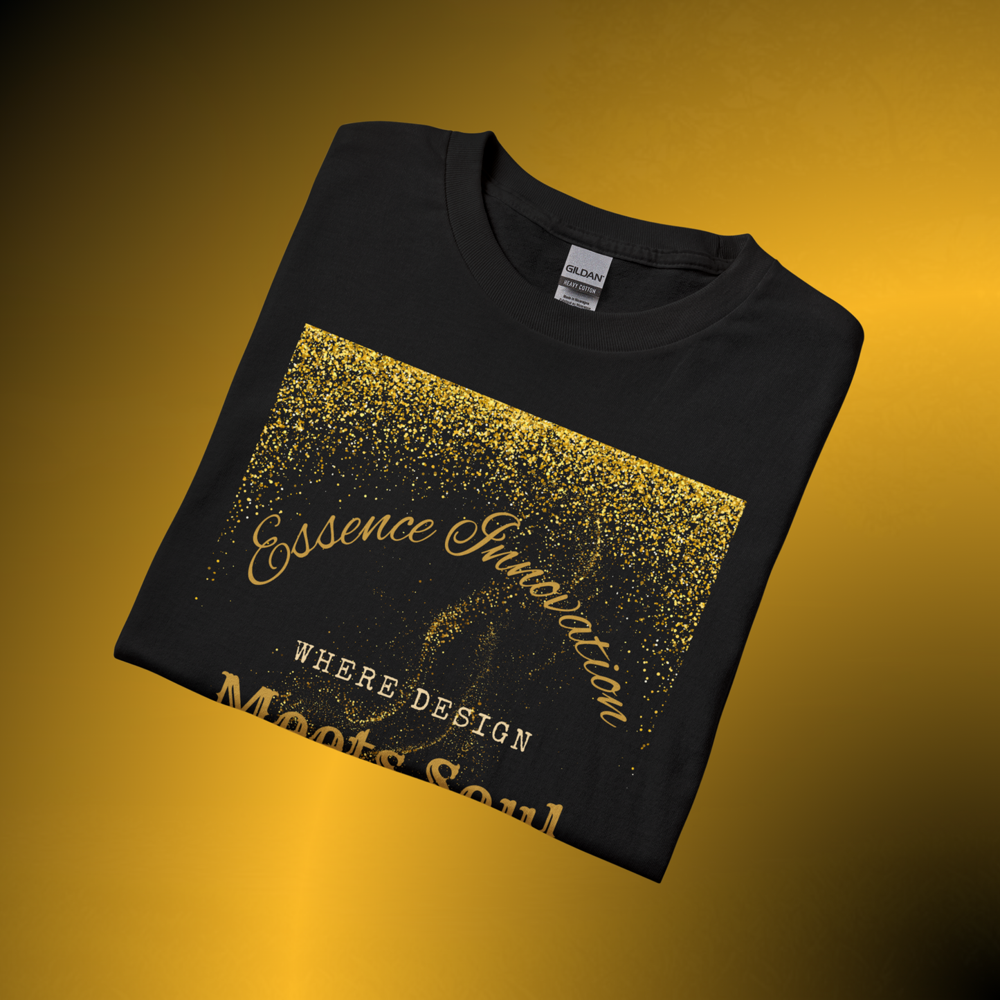 Design Meets Soul Long Sleeve Shirt – Gold Graphic Tee