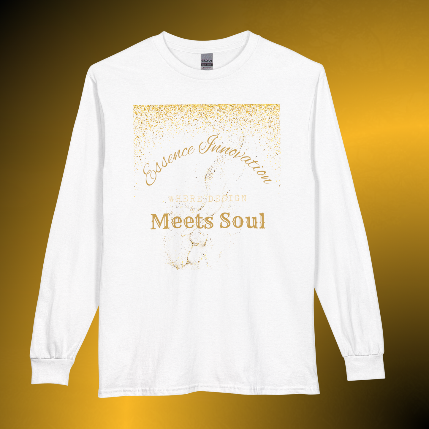 Design Meets Soul Long Sleeve Shirt – Gold Graphic Tee