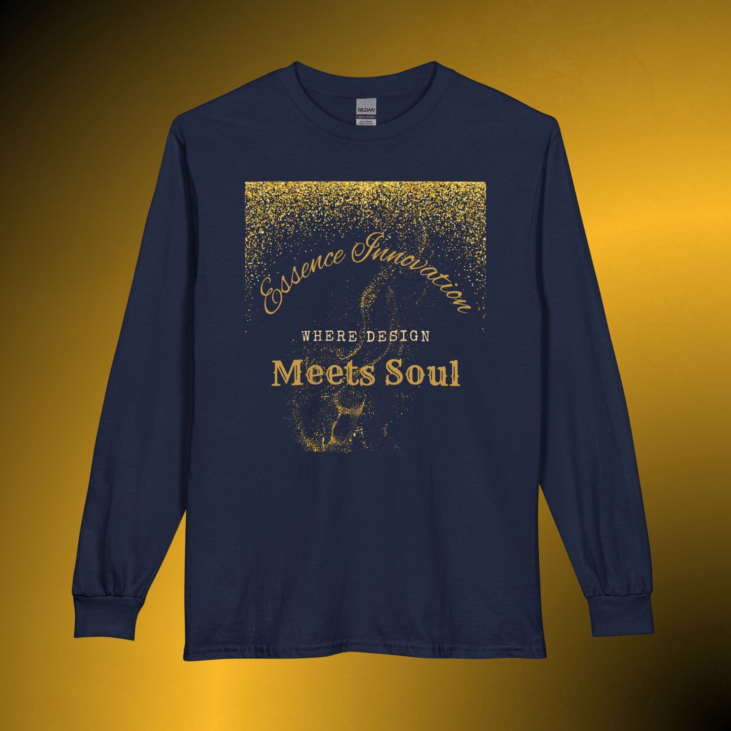 Design Meets Soul Long Sleeve Shirt – Gold Graphic Tee
