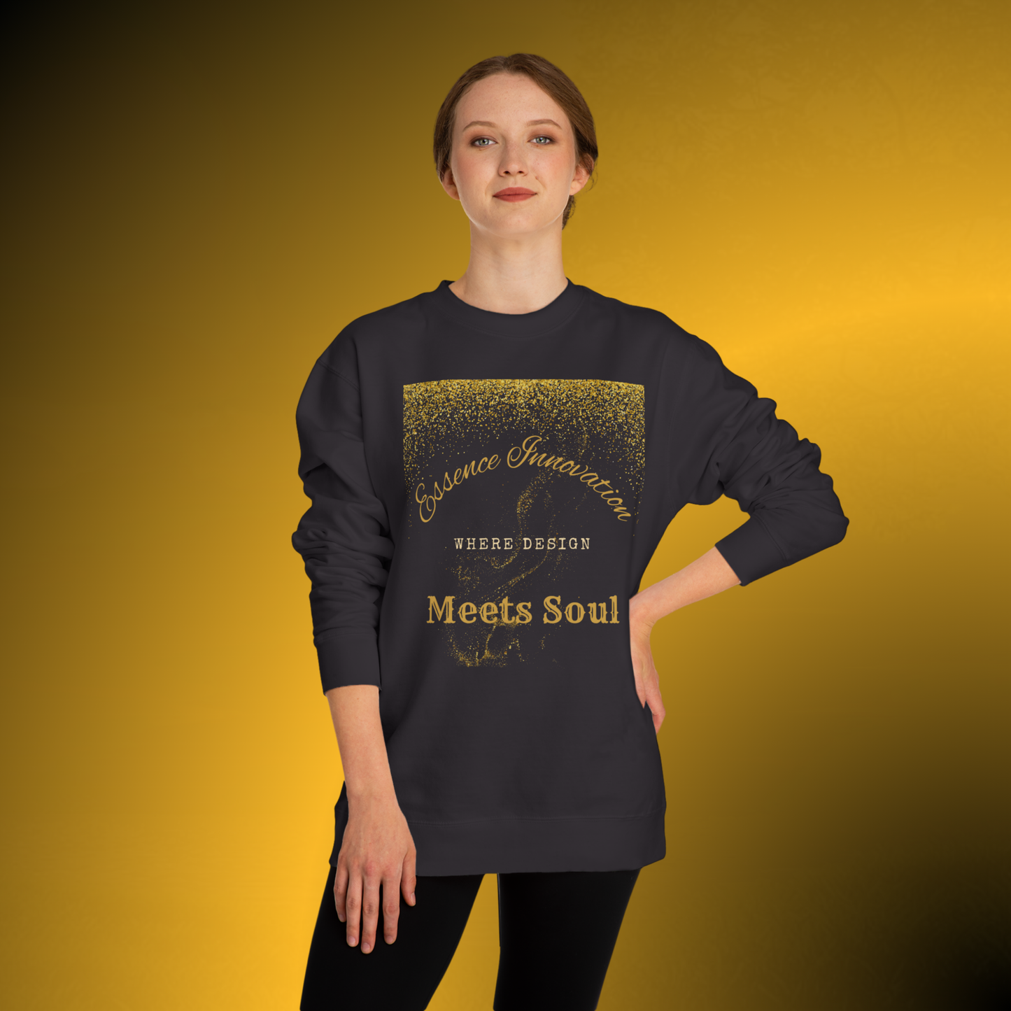 Design Meets Soul Sweatshirt – Gold Graphic Crewneck