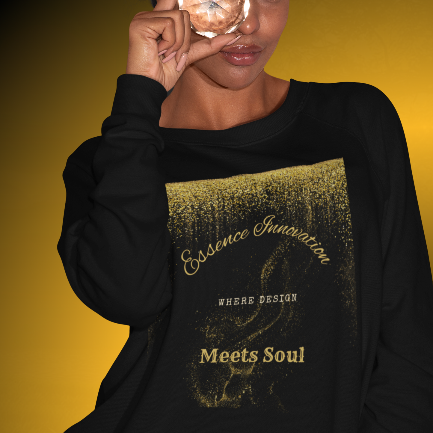 Design Meets Soul Sweatshirt – Gold Graphic Crewneck