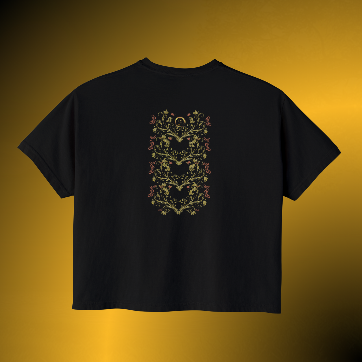 Botanical Crest Crop Tee – Floral Graphic Crop Top