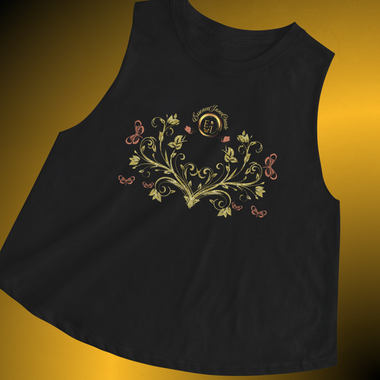 Botanical Crest Racerback Tank – Floral Activewear Top