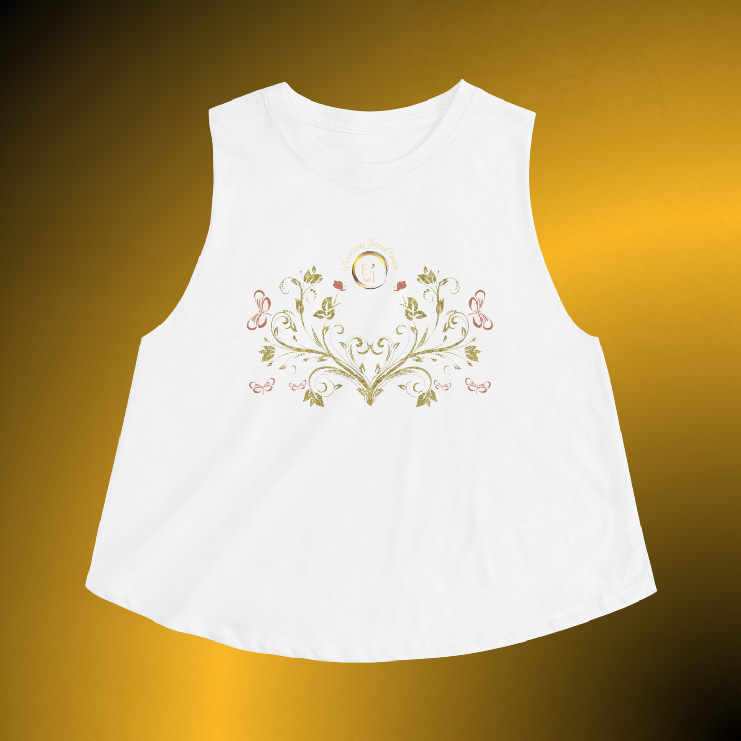 Botanical Crest Racerback Tank – Floral Activewear Top
