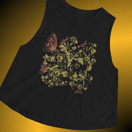 Botanical Signature Racerback Tank – Floral Butterfly Active Top