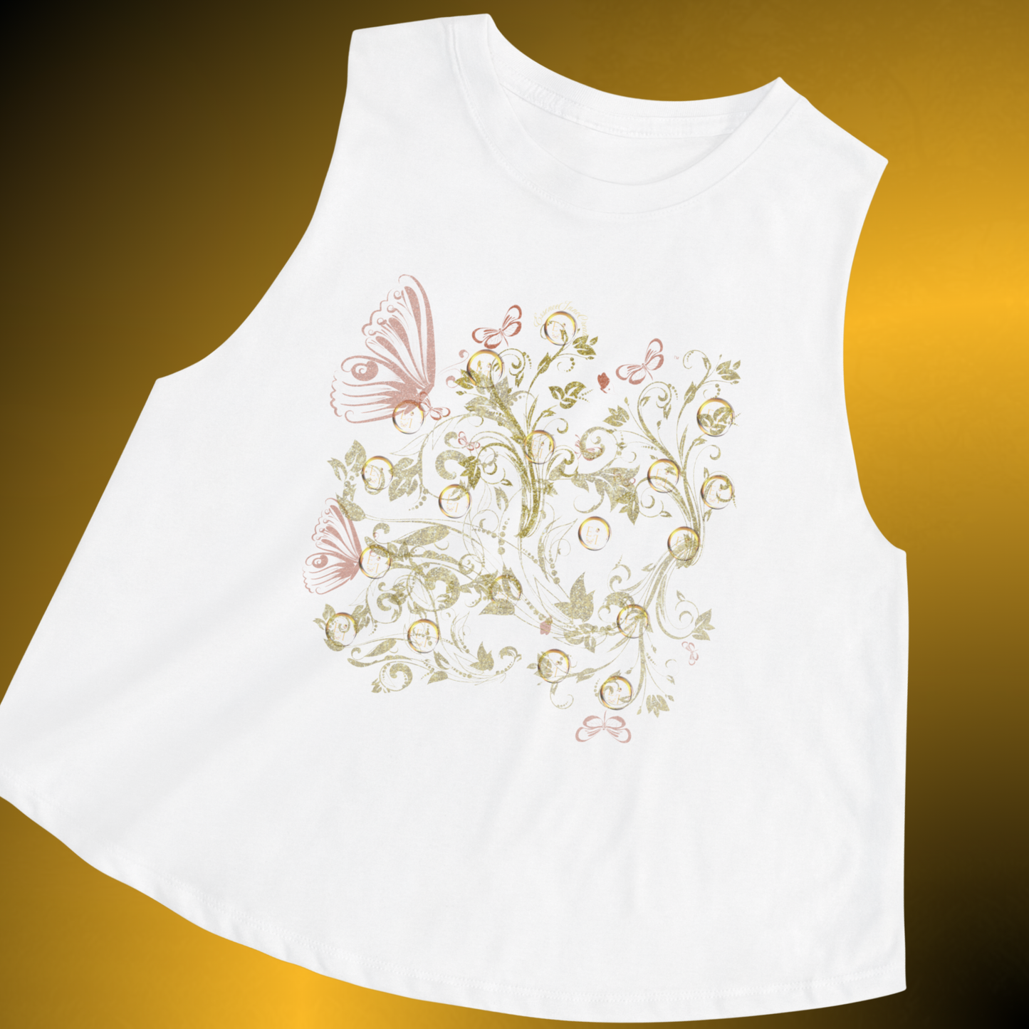 Botanical Signature Racerback Tank – Floral Butterfly Active Top