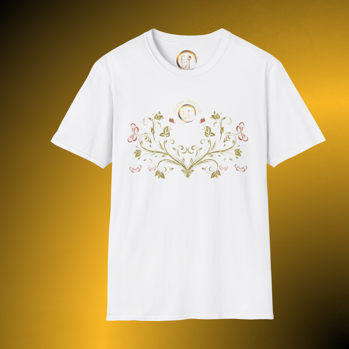 Bohemian Butterfly Crest Oversized Tee – Botanical Graphic Shirt