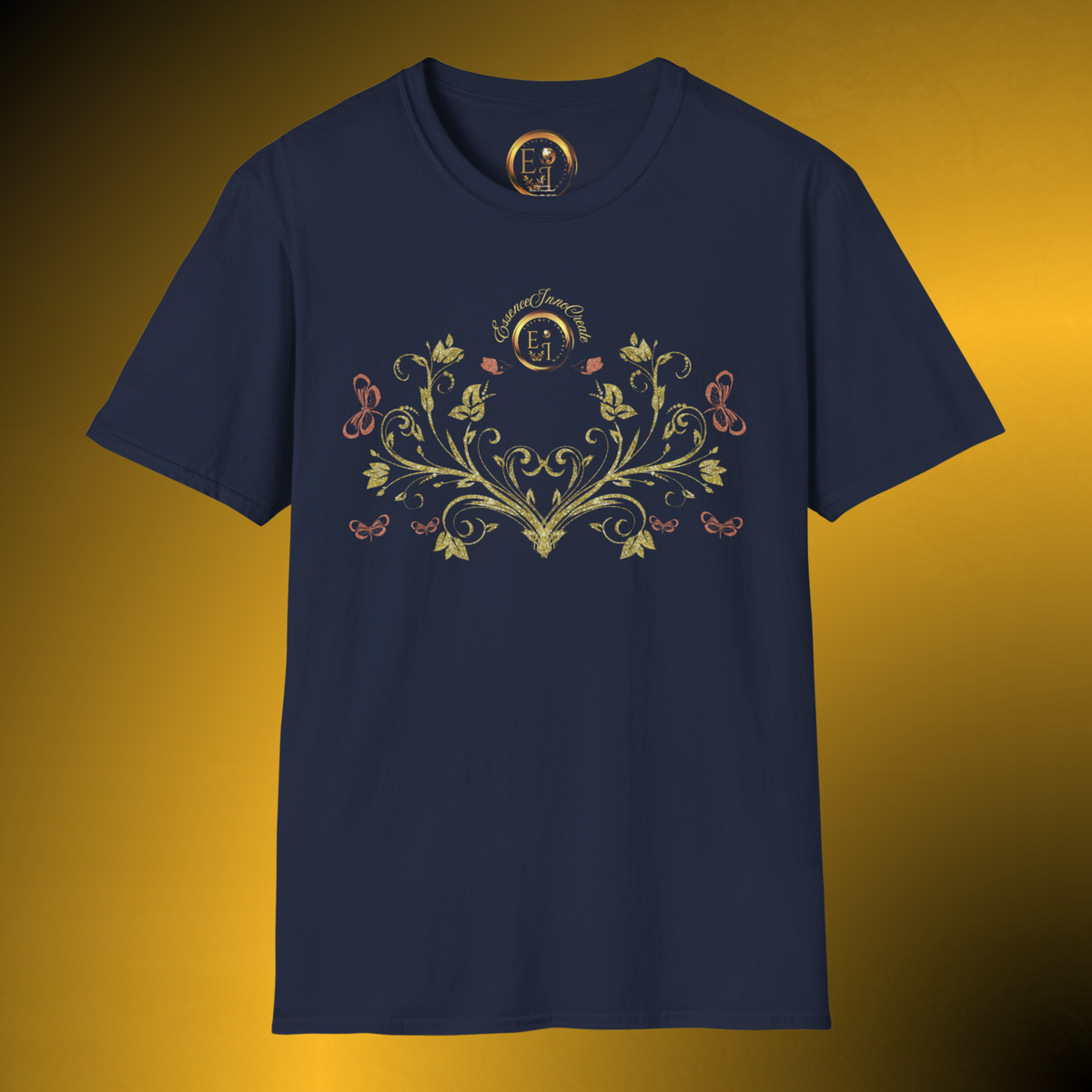 Bohemian Butterfly Crest Oversized Tee – Botanical Graphic Shirt