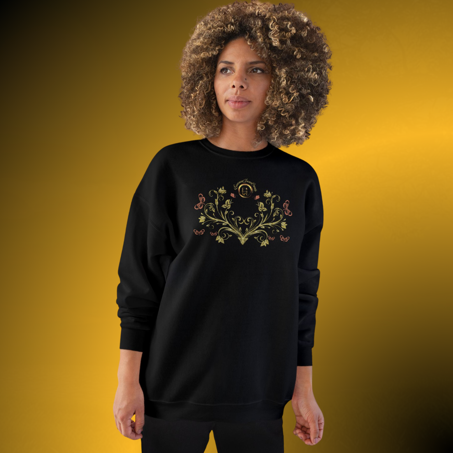 Botanical Crest Crewneck Sweatshirt – Floral Pullover
