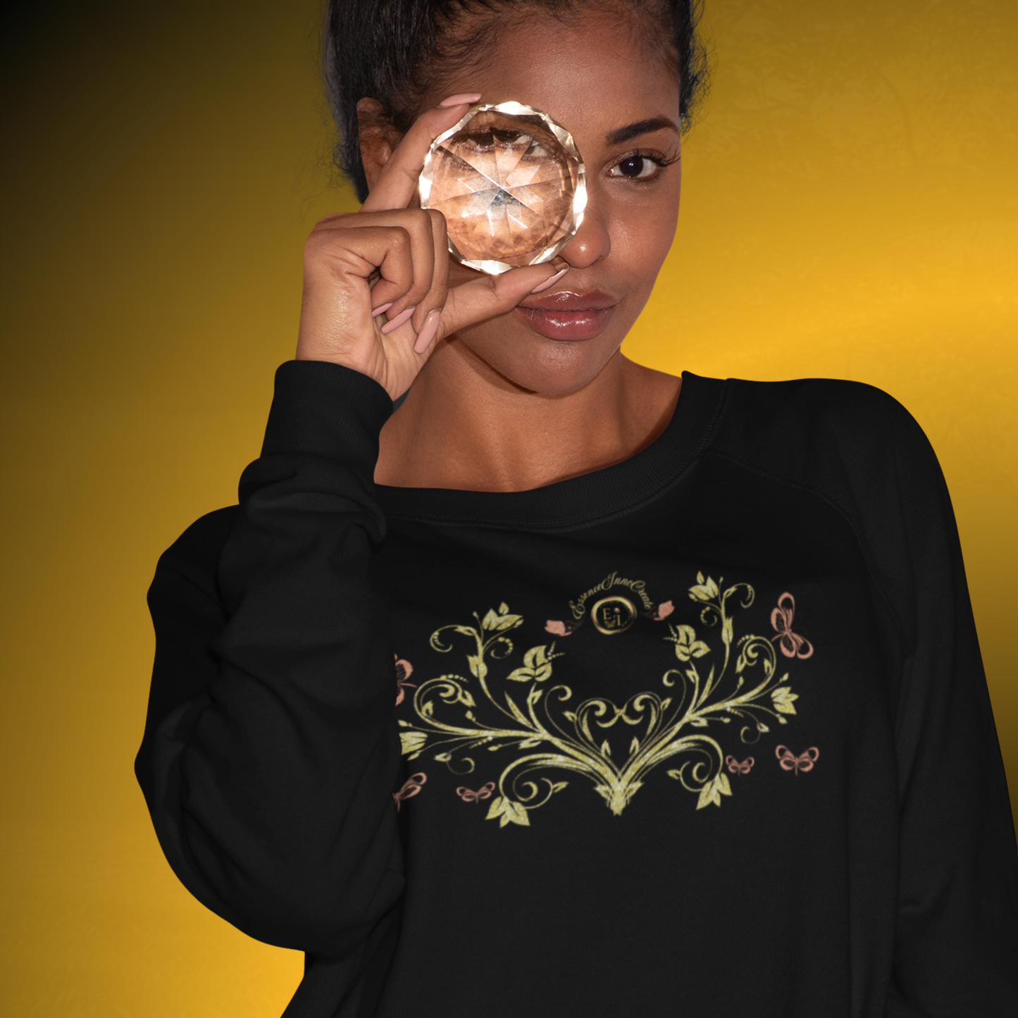 Botanical Crest Crewneck Sweatshirt – Floral Pullover