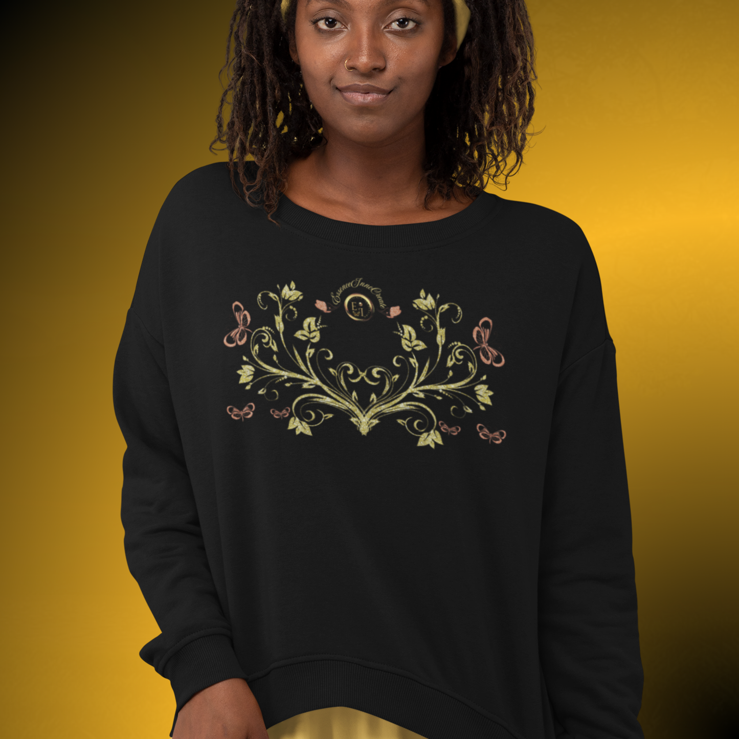 Botanical Crest Crewneck Sweatshirt – Floral Pullover