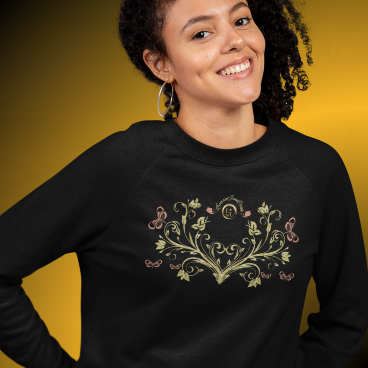 Botanical Crest Crewneck Sweatshirt – Floral Pullover