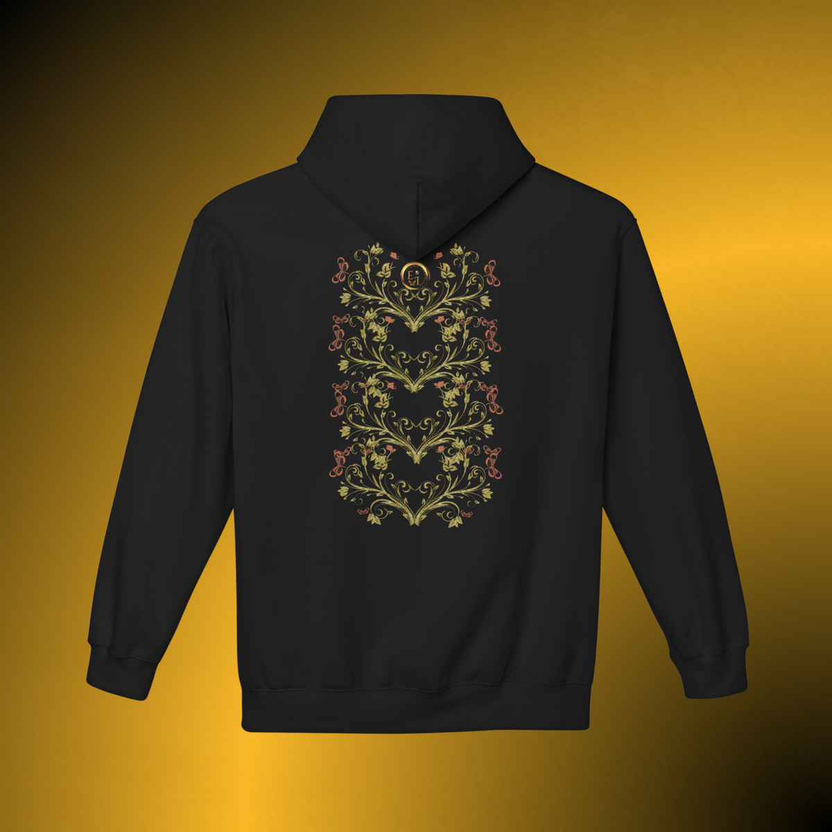 Bohemian Butterfly Floral Hoodie – Gold Botanical Pullover