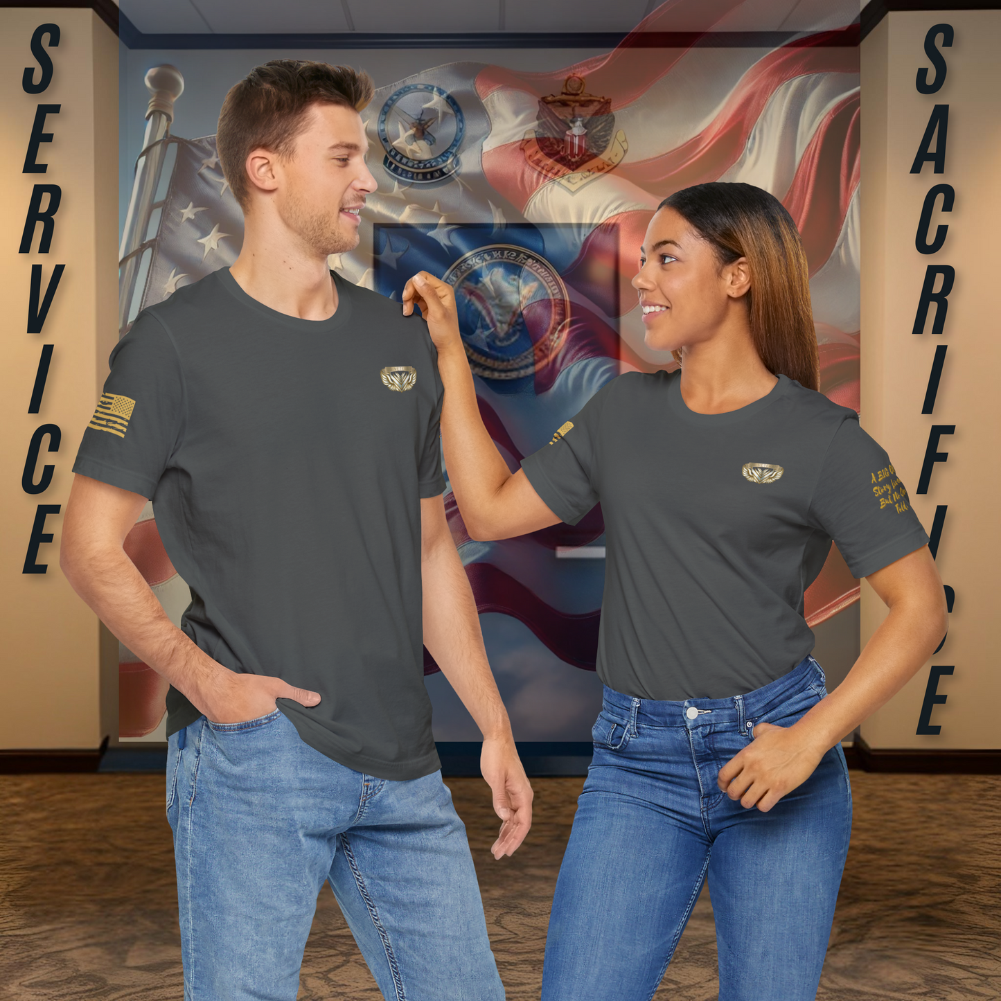 Essence Crest Veteran Tee | Honor, Strength, Quiet Legacy | 13 Colors