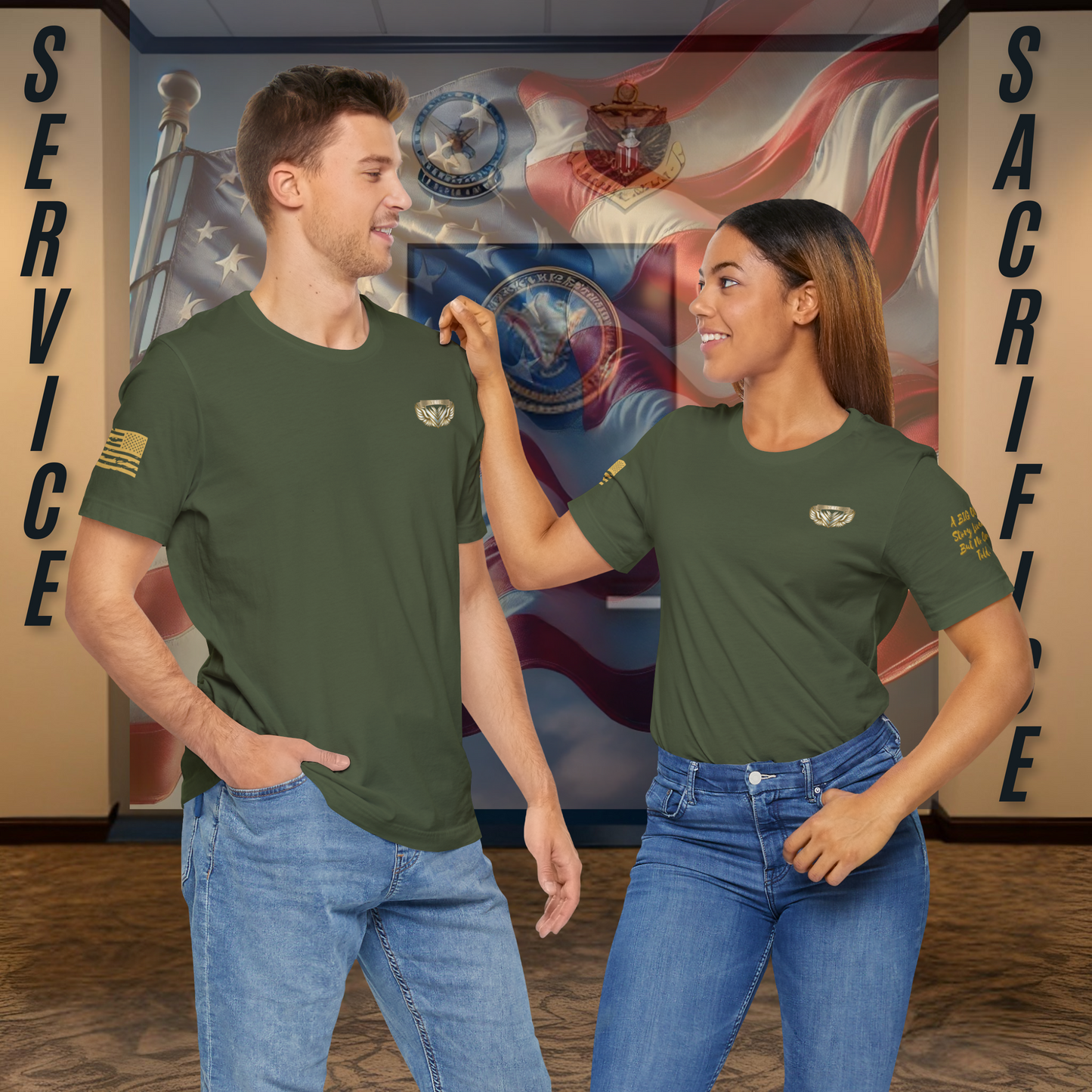 Essence Crest Veteran Tee | Honor, Strength, Quiet Legacy | 13 Colors