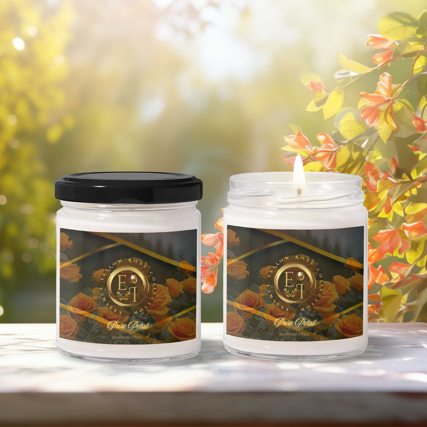 Yellow Rose Pure Petal | Fragrance Free | Scented Soy Candle | 9oz