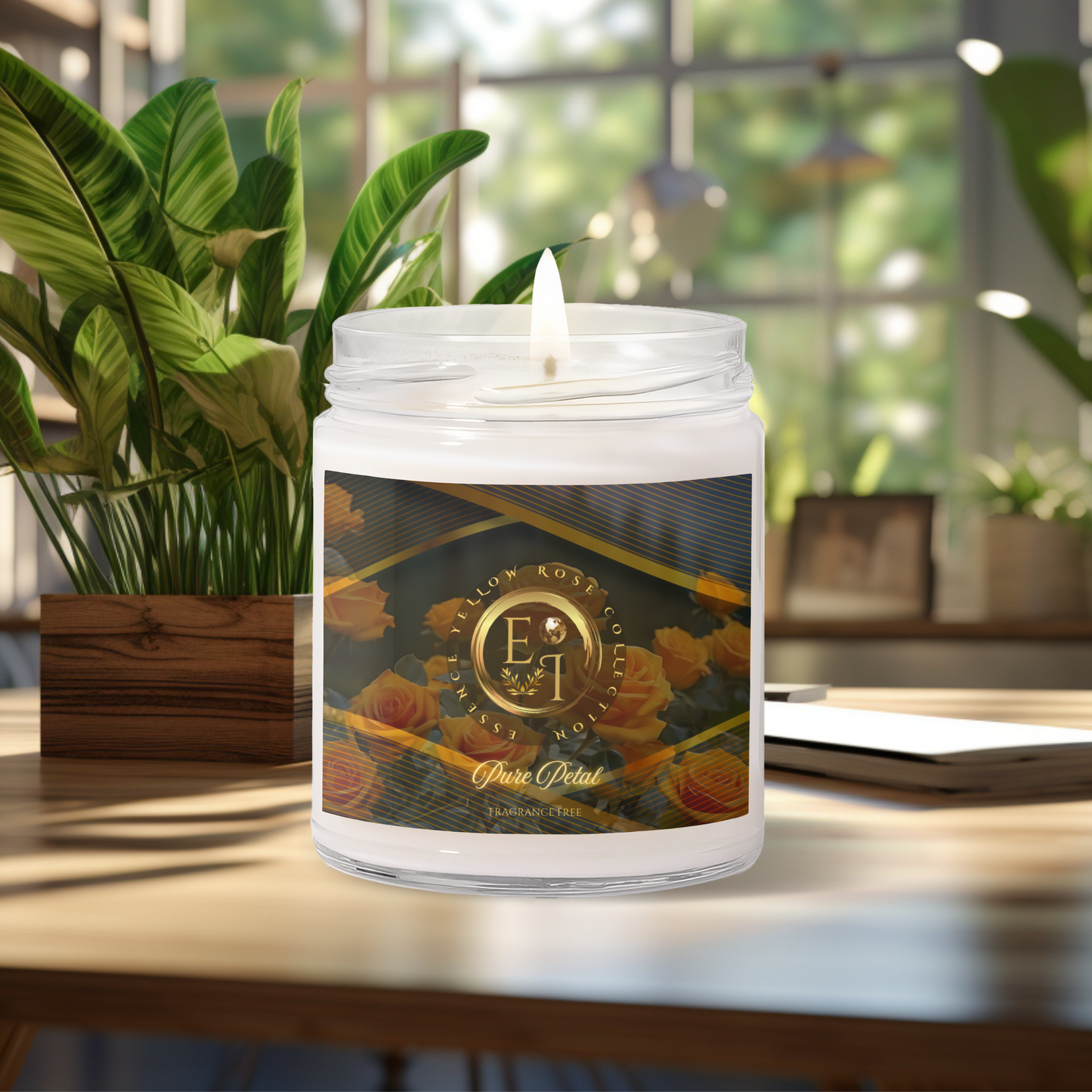 Yellow Rose Pure Petal | Fragrance Free | Scented Soy Candle | 9oz