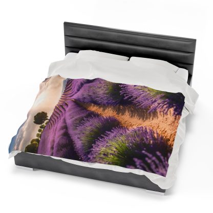 Lavender Field Plush Blanket | EI Home Decor - Image 6