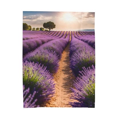 Lavender Field Plush Blanket | EI Home Decor - Image 2